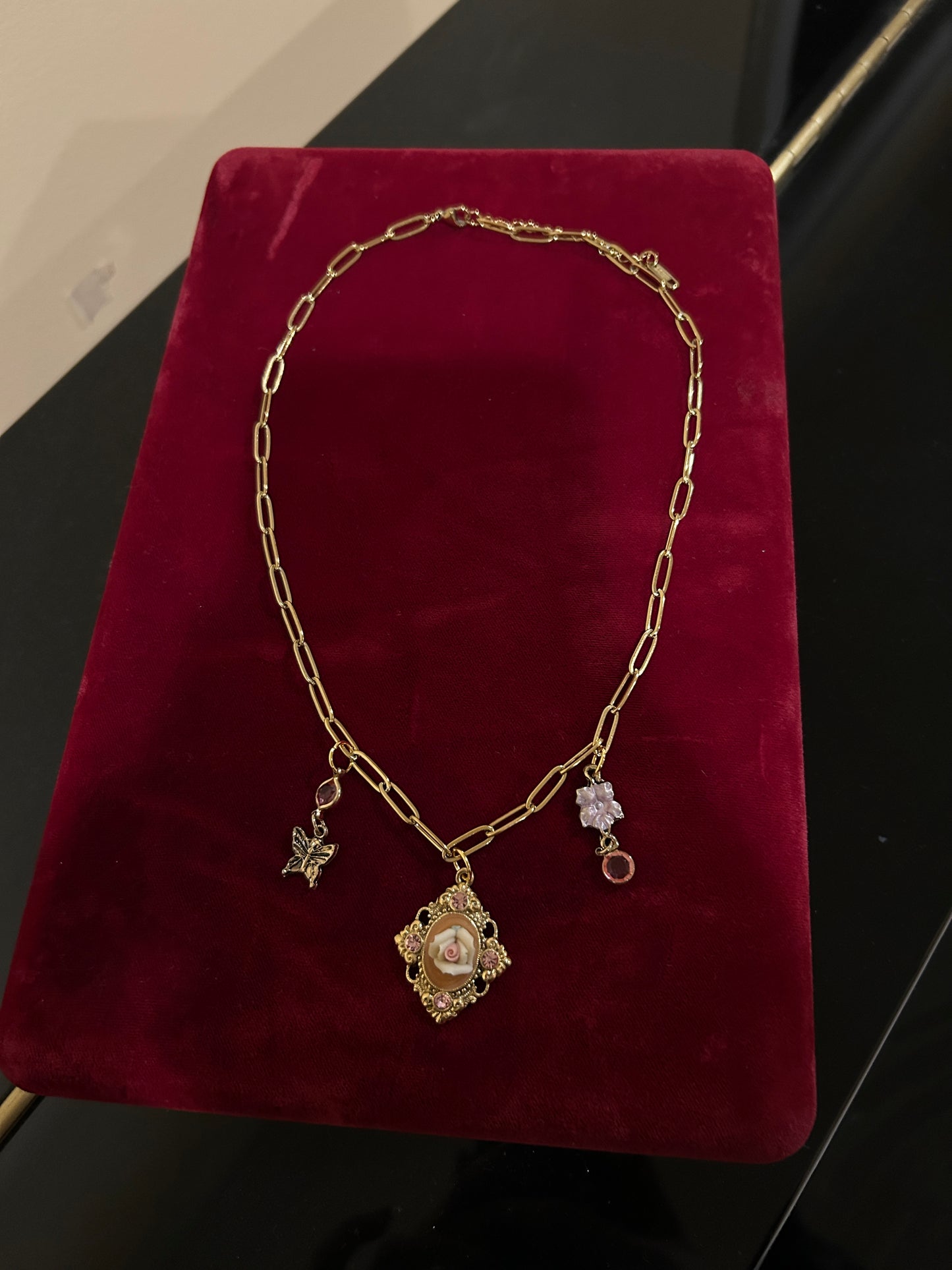 Flower Pendant Charm Necklace